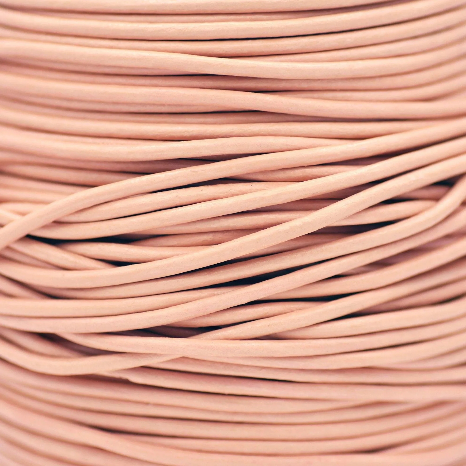 2mm Leather Cord - Peach Color - Round - Indian Leather - Wrap Bracelet Making Findings