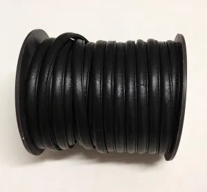 3/8" Stitched and Reinforced Real Leather Cord in Black Fuji Cowhide 3781XDB