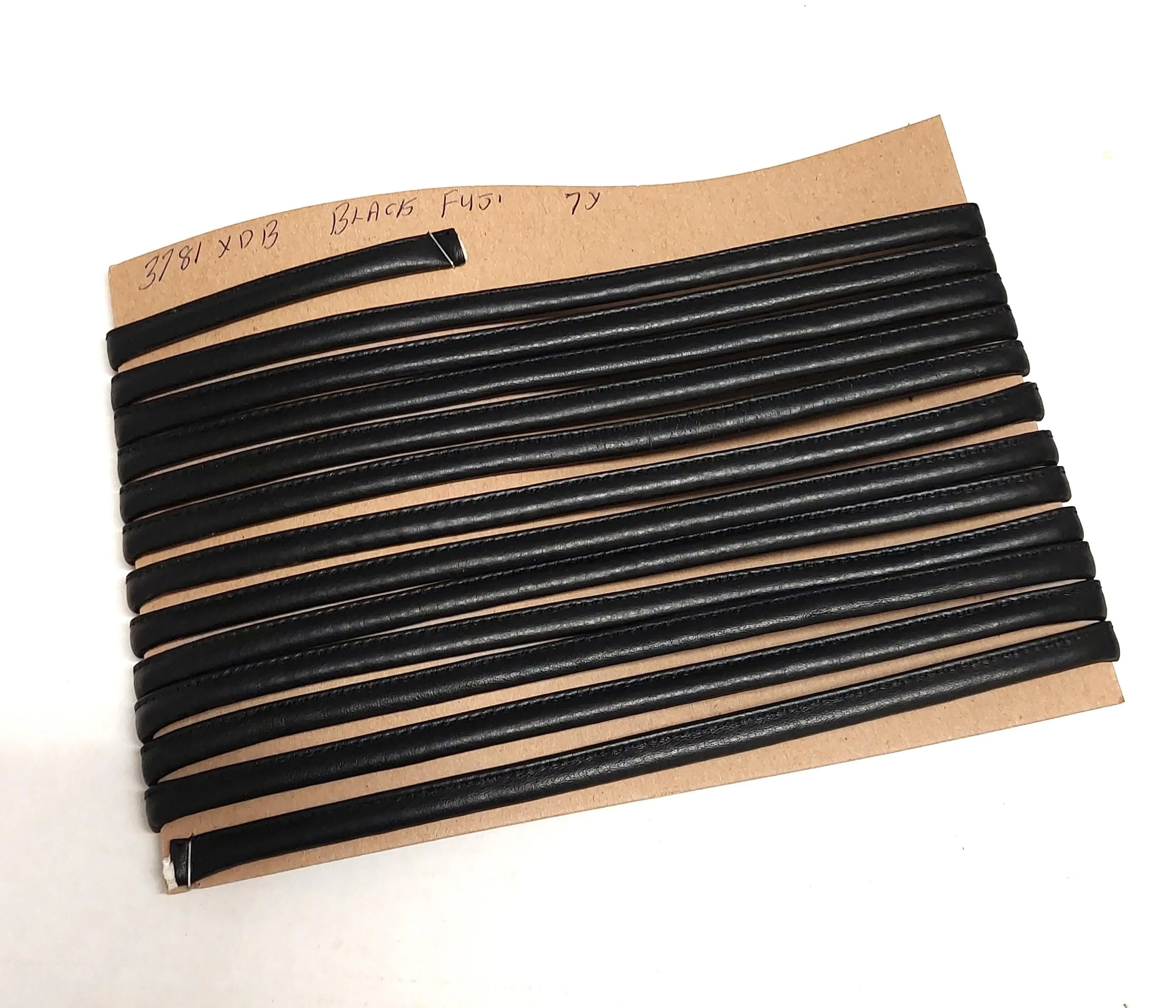 3/8" Stitched and Reinforced Real Leather Cord in Black Fuji Cowhide 3781XDB