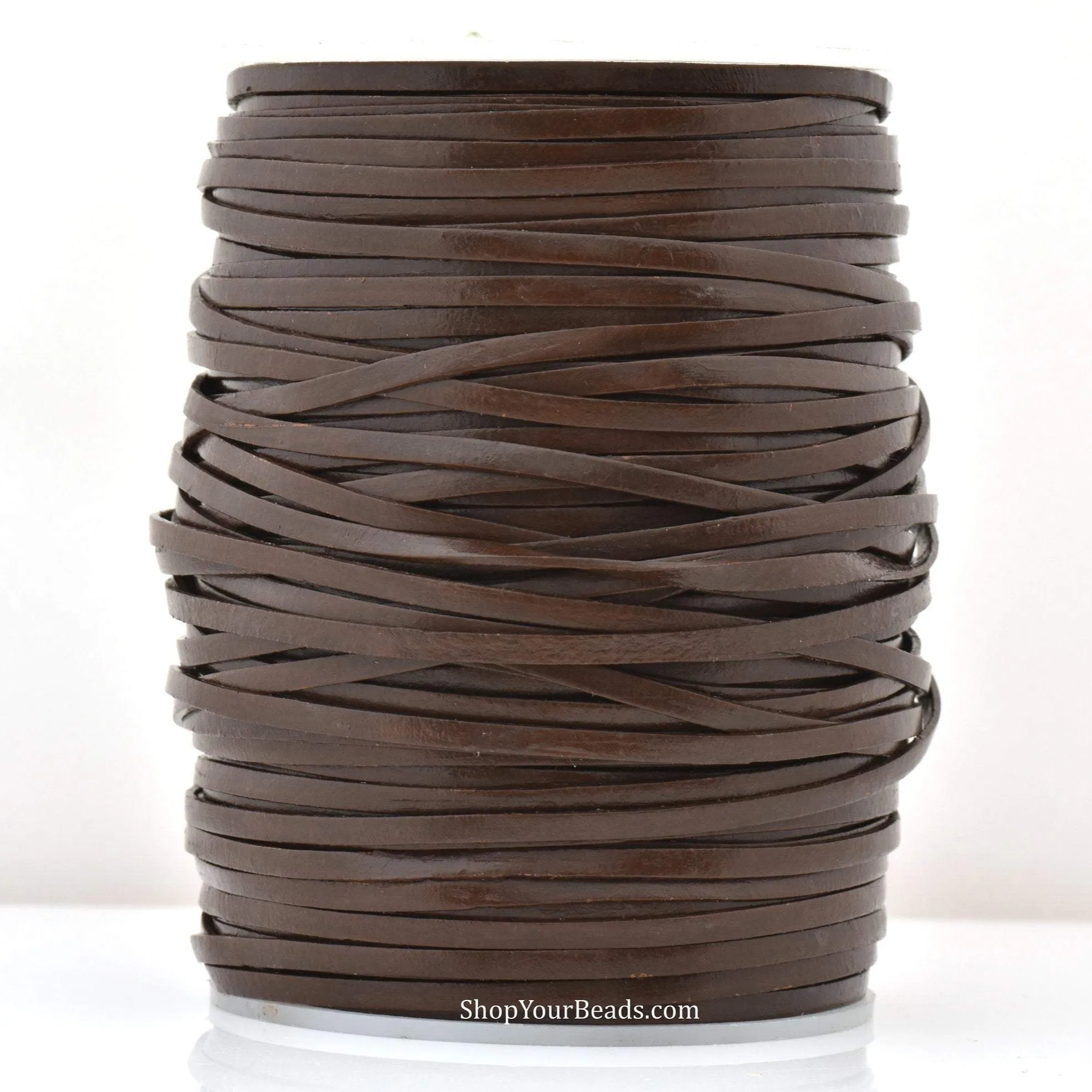 3mm Flat Tan Brown Leather Cord - Premium Quality - Indian Leather - Wrap Bracelet Making Findings - Lead Free - Necklace Making
