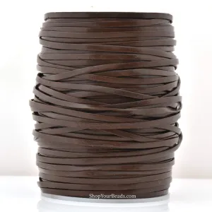 3mm Flat Tan Brown Leather Cord - Premium Quality - Indian Leather - Wrap Bracelet Making Findings - Lead Free - Necklace Making