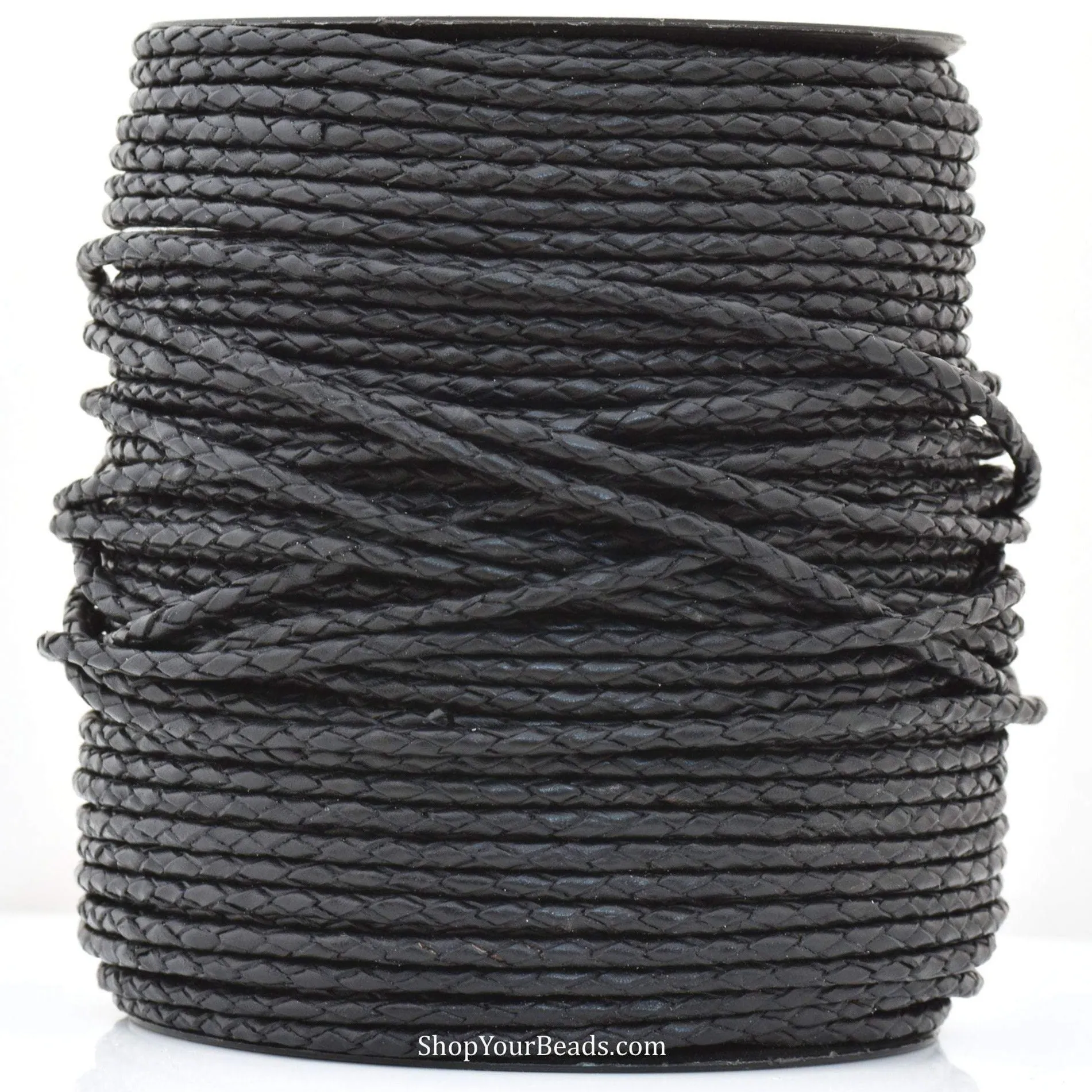 3mm Round Bolo Braided Black Leather Cord - Premium Quality - Indian Leather - Wrap Bracelet Making Findings - Lead Free - Necklace Making