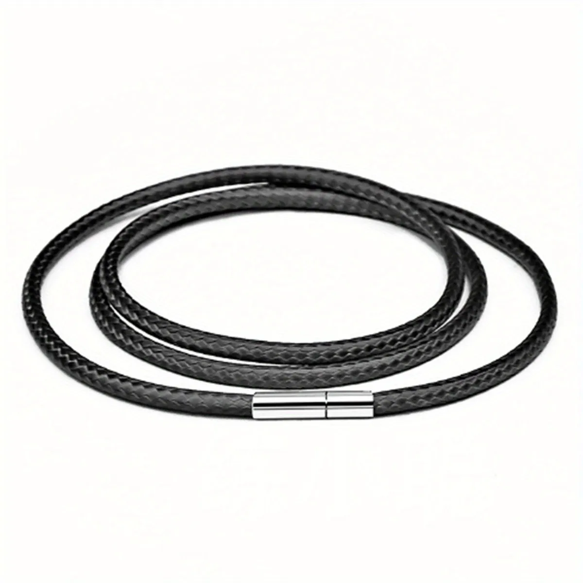 3mm Wax Leather Cord Choker Necklace Stainless Steel Clasp Thin 16 30 Mens