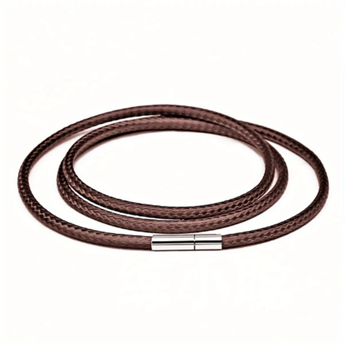 3mm Wax Leather Cord Choker Necklace Stainless Steel Clasp Thin 16 30 Mens
