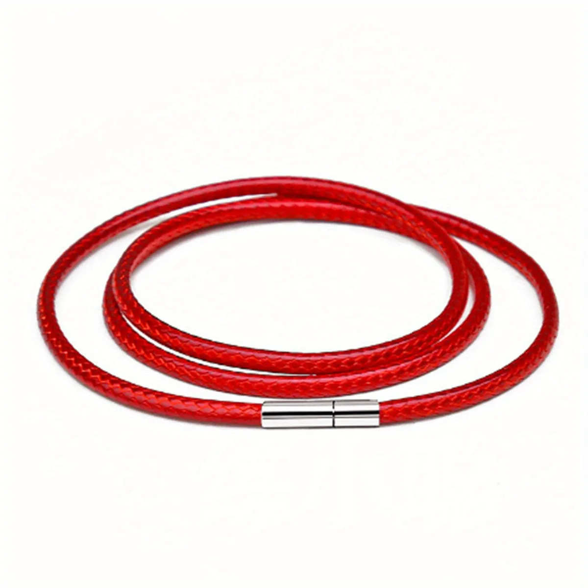 3mm Wax Leather Cord Choker Necklace Stainless Steel Clasp Thin 16 30 Mens