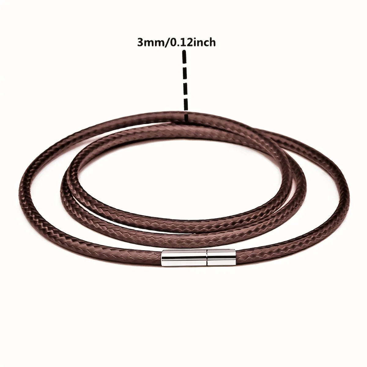 3mm Wax Leather Cord Choker Necklace Stainless Steel Clasp Thin 16 30 Mens