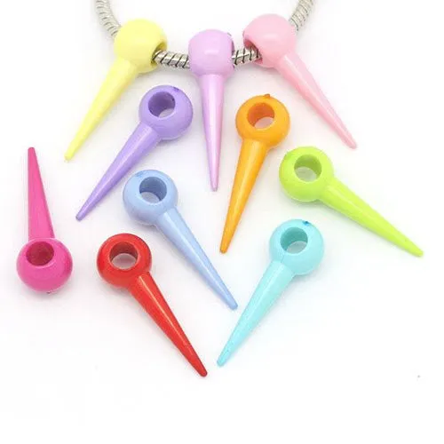 5 Acrylic Mixed Pin Bead Spacer for Snake Chain Charm Bracelet