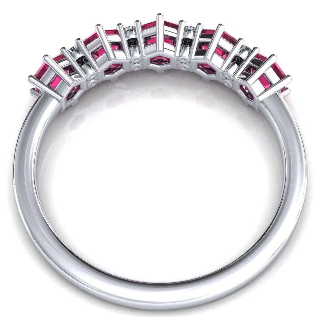 5-Stone 5mm Hexagon Diamond Accent Wedding Band