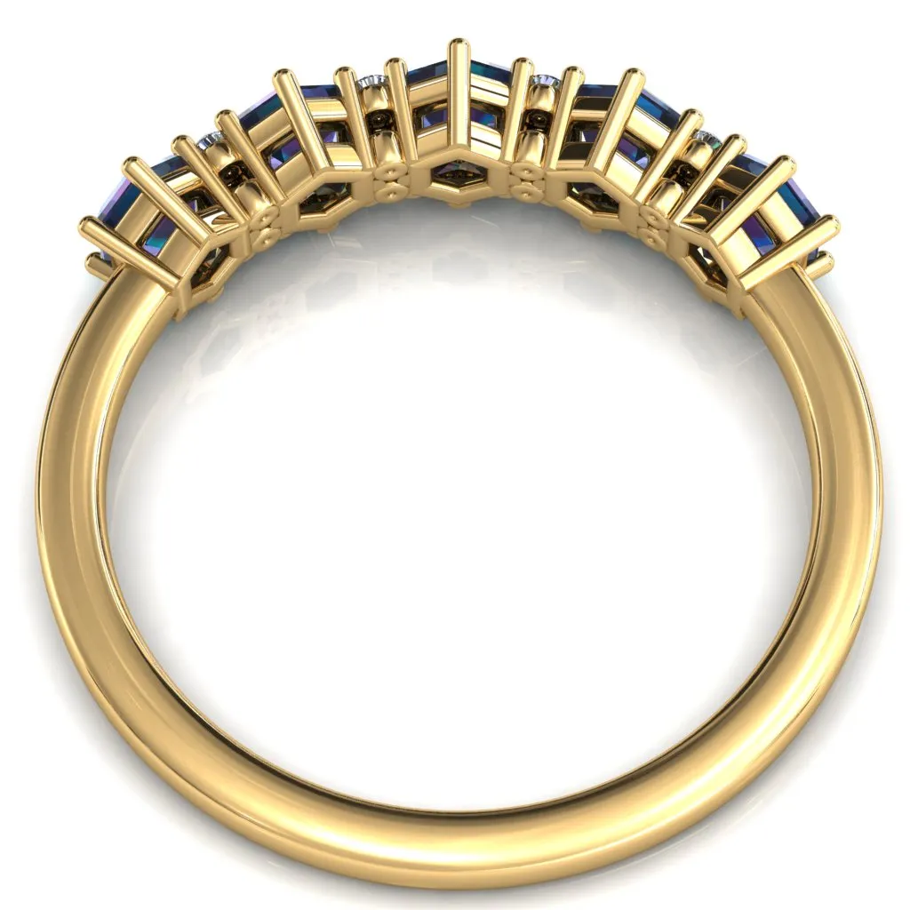 5-Stone 5mm Hexagon Diamond Accent Wedding Band