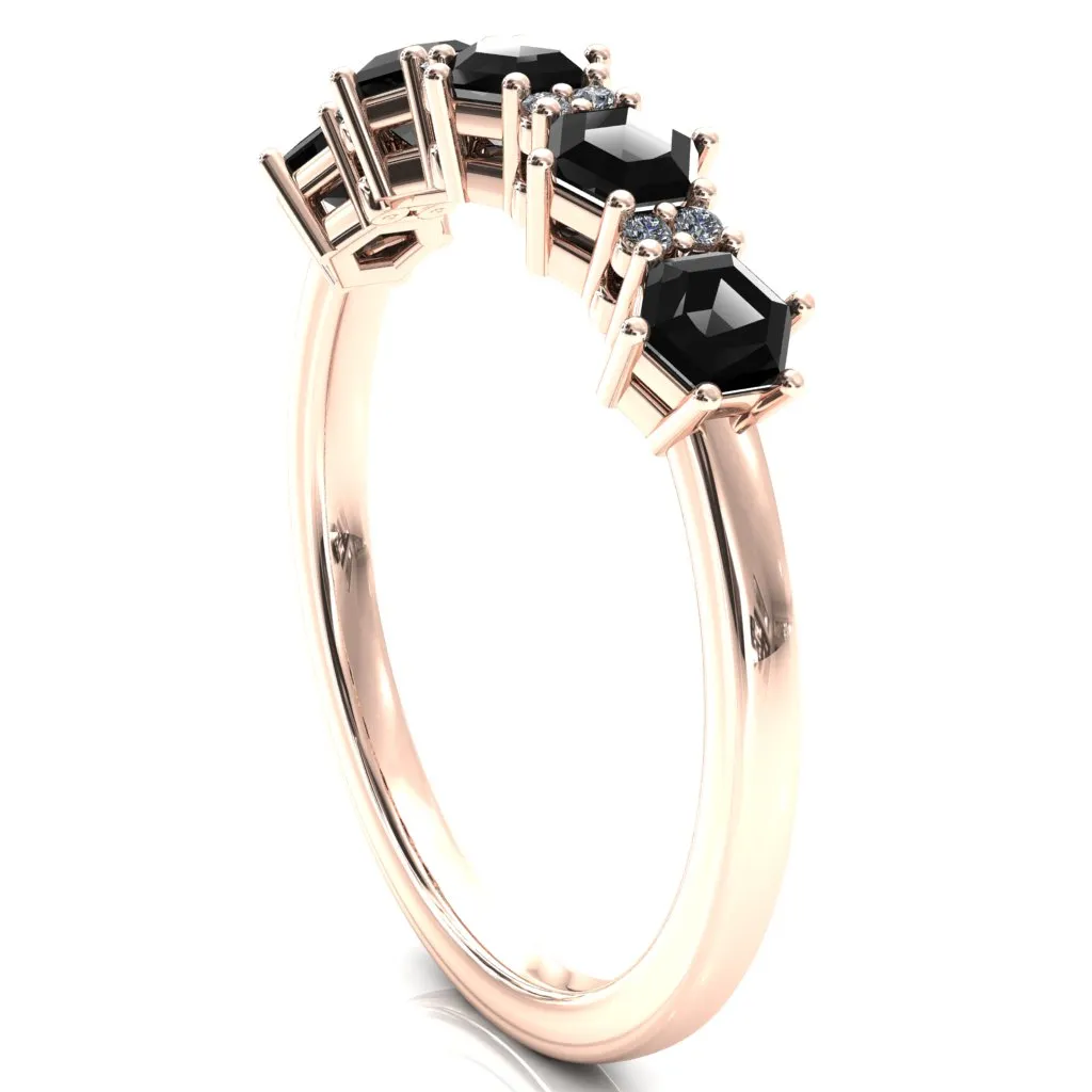 5-Stone 5mm Hexagon Diamond Accent Wedding Band