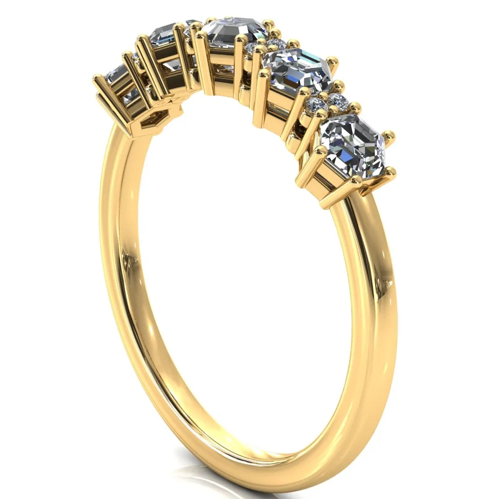5-Stone 5mm Hexagon Diamond Accent Wedding Band