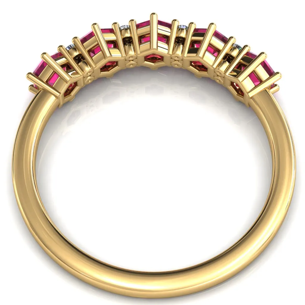 5-Stone 5mm Hexagon Diamond Accent Wedding Band