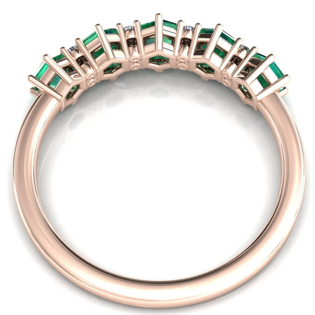 5-Stone 5mm Hexagon Diamond Accent Wedding Band
