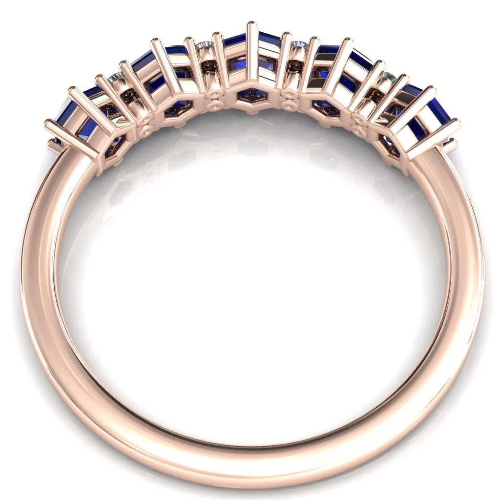 5-Stone 5mm Hexagon Diamond Accent Wedding Band