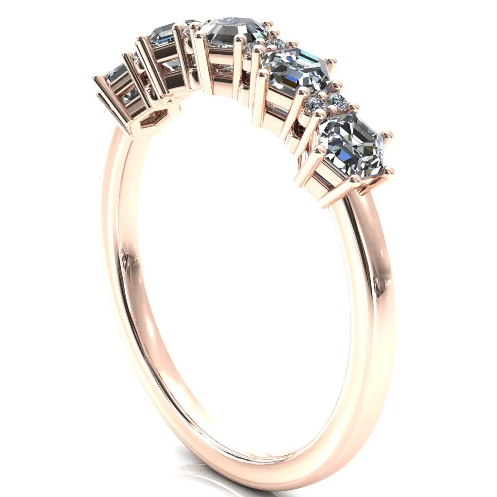 5-Stone 5mm Hexagon Diamond Accent Wedding Band