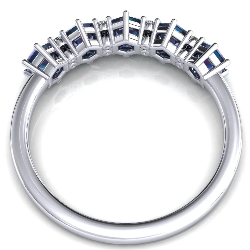 5-Stone 5mm Hexagon Diamond Accent Wedding Band