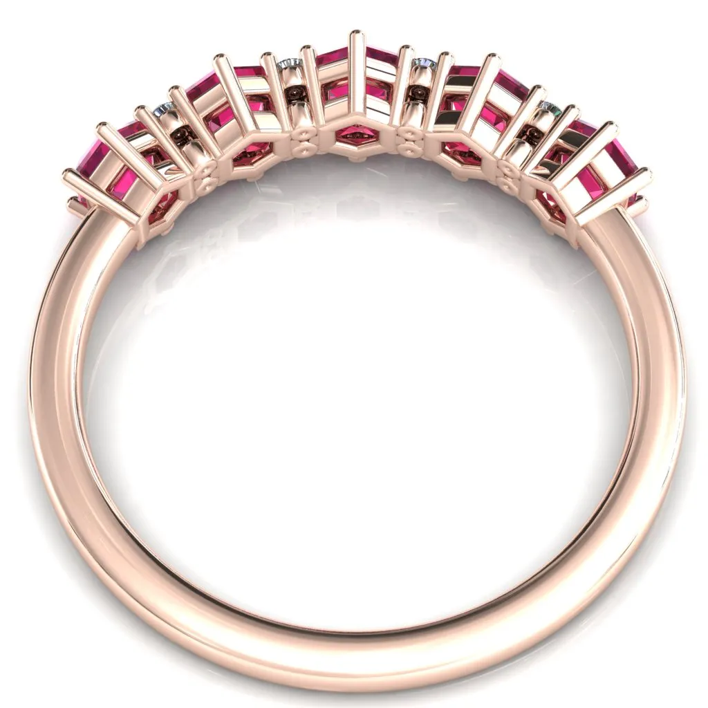 5-Stone 5mm Hexagon Diamond Accent Wedding Band