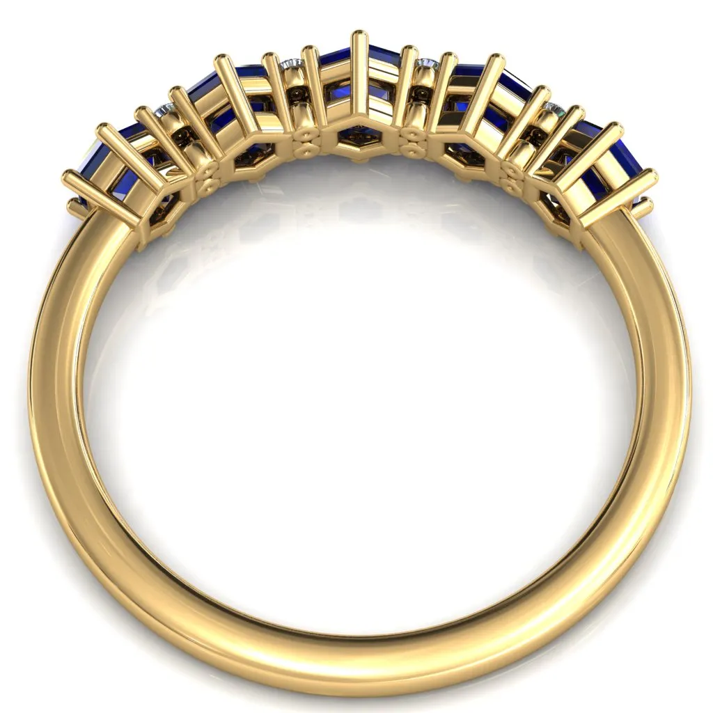 5-Stone 5mm Hexagon Diamond Accent Wedding Band
