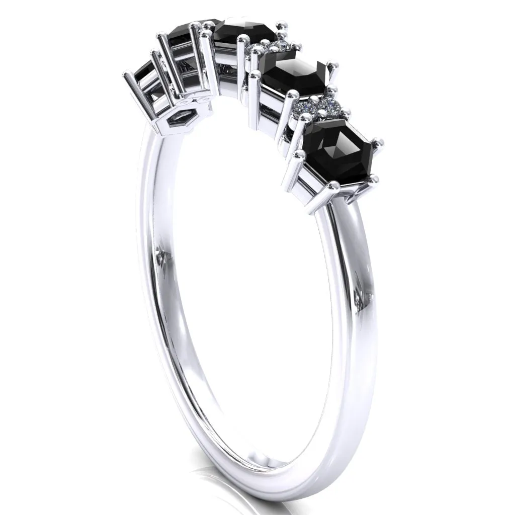5-Stone 5mm Hexagon Diamond Accent Wedding Band