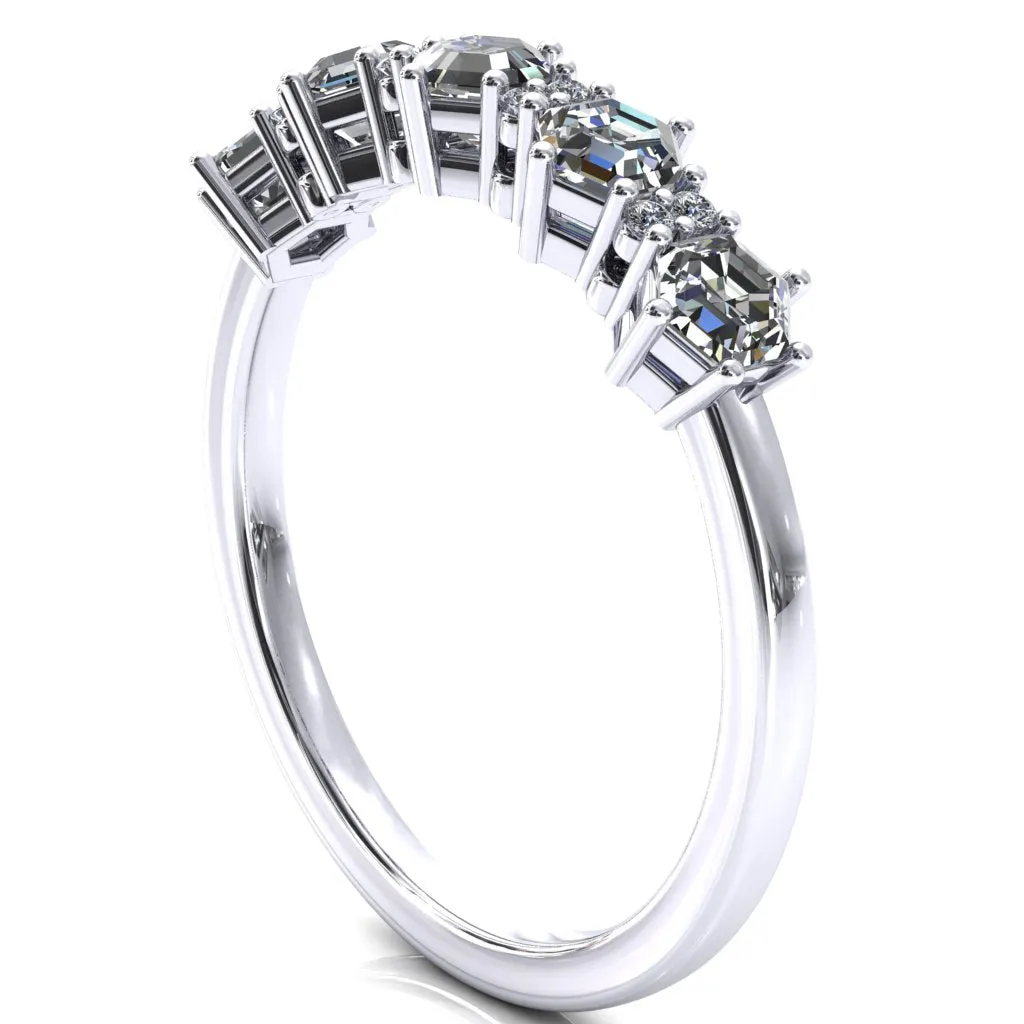 5-Stone 5mm Hexagon Diamond Accent Wedding Band