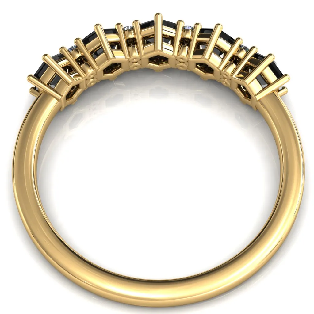 5-Stone 5mm Hexagon Diamond Accent Wedding Band