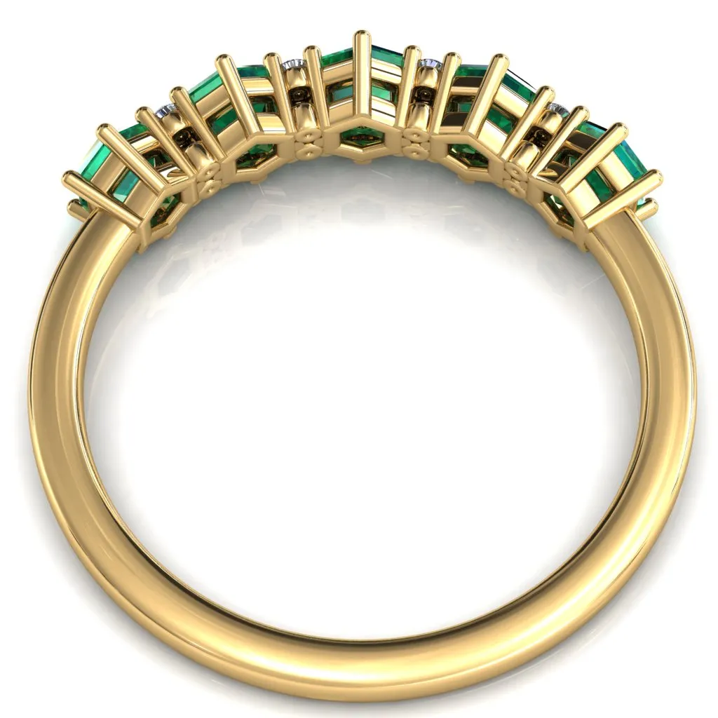 5-Stone 5mm Hexagon Diamond Accent Wedding Band