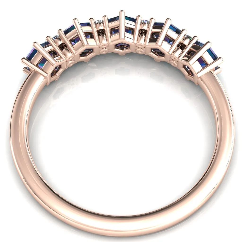 5-Stone 5mm Hexagon Diamond Accent Wedding Band