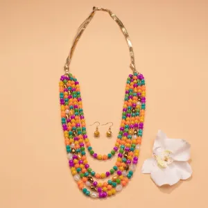 72655 - Beaded Layered Necklace - Multi