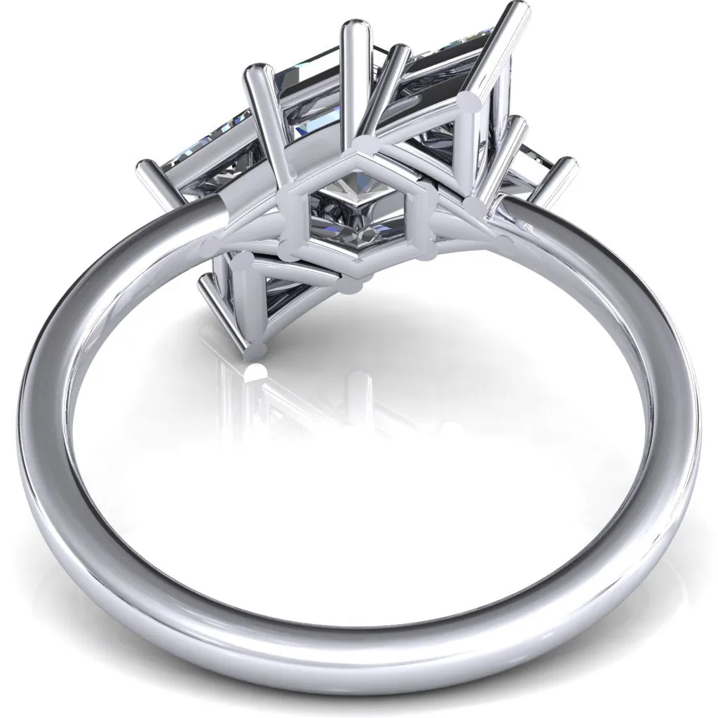 7.5mm Hexagon 5 Stone Triangle Ring