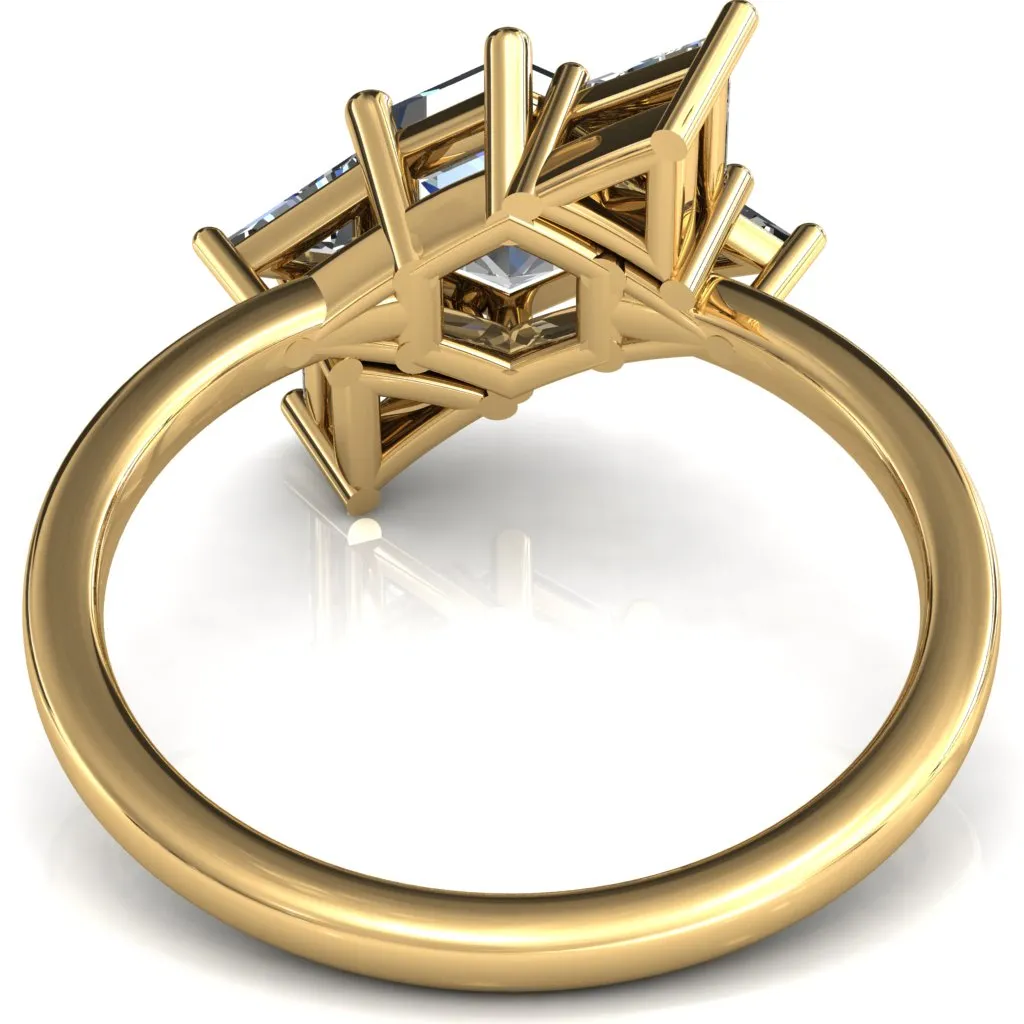 7.5mm Hexagon 5 Stone Triangle Ring