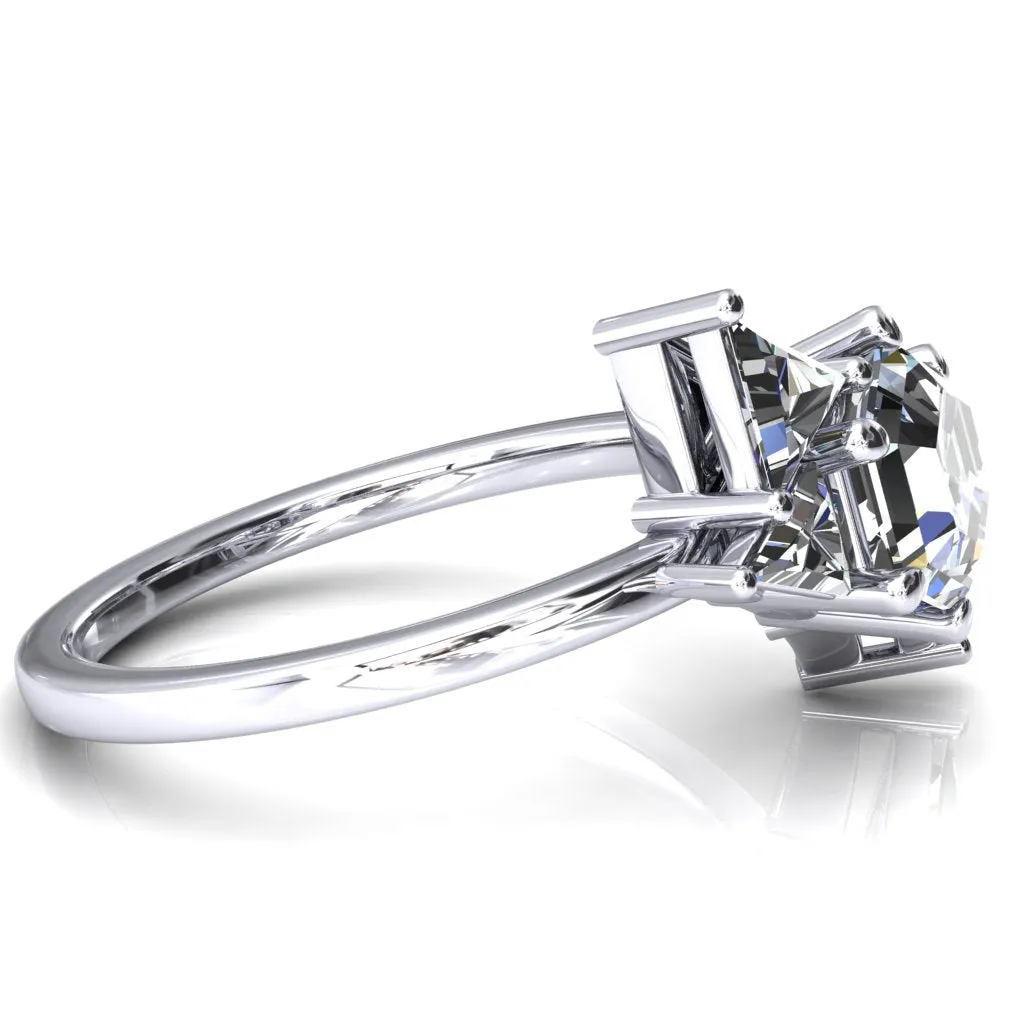 7.5mm Hexagon 5 Stone Triangle Ring