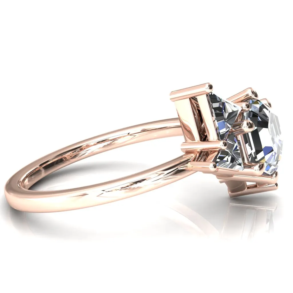 7.5mm Hexagon 5 Stone Triangle Ring