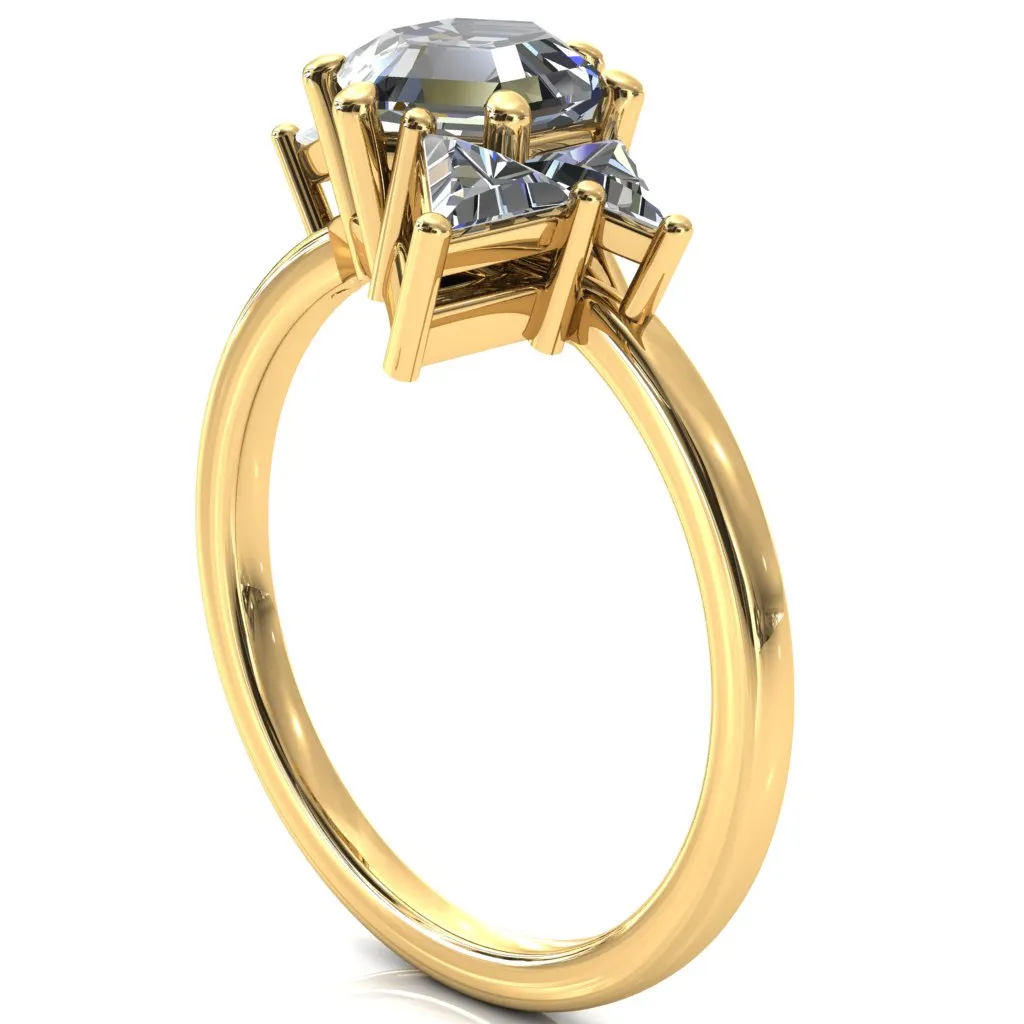 7.5mm Hexagon 5 Stone Triangle Ring