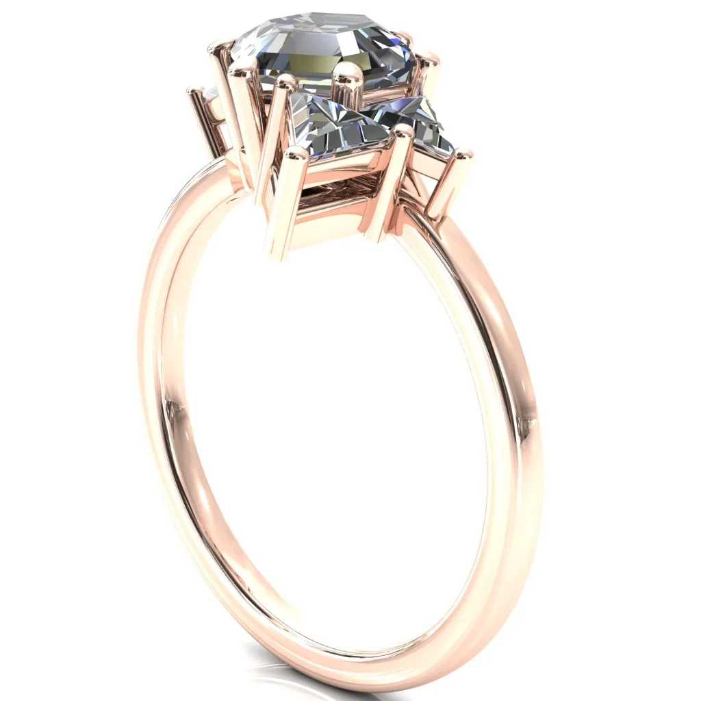 7.5mm Hexagon 5 Stone Triangle Ring