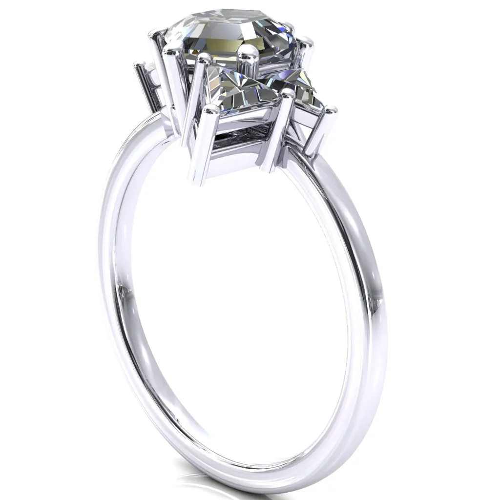 7.5mm Hexagon 5 Stone Triangle Ring