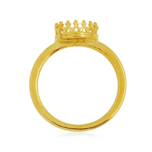 8mm Crown Cup Ring Blank Bases,18K Gold Ring Bezel for Cabochon,Rings Setting,Zinc Alloy,sold 5pcs/lot