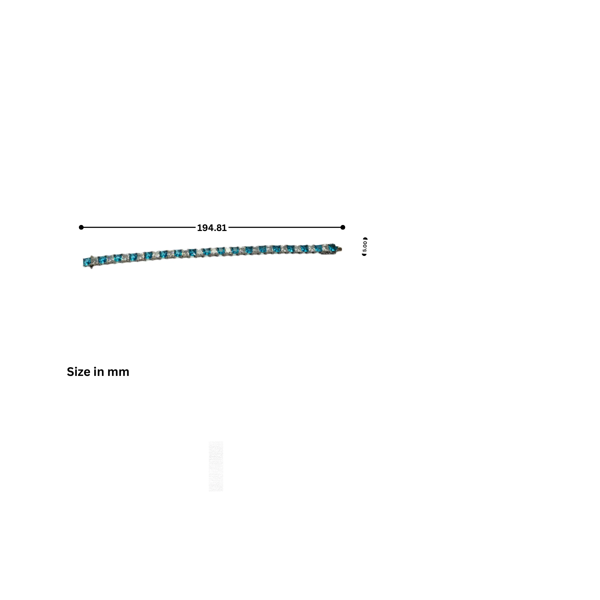 925 Sterling Silver Crystal Blue Women Bracelet AUS-1076
