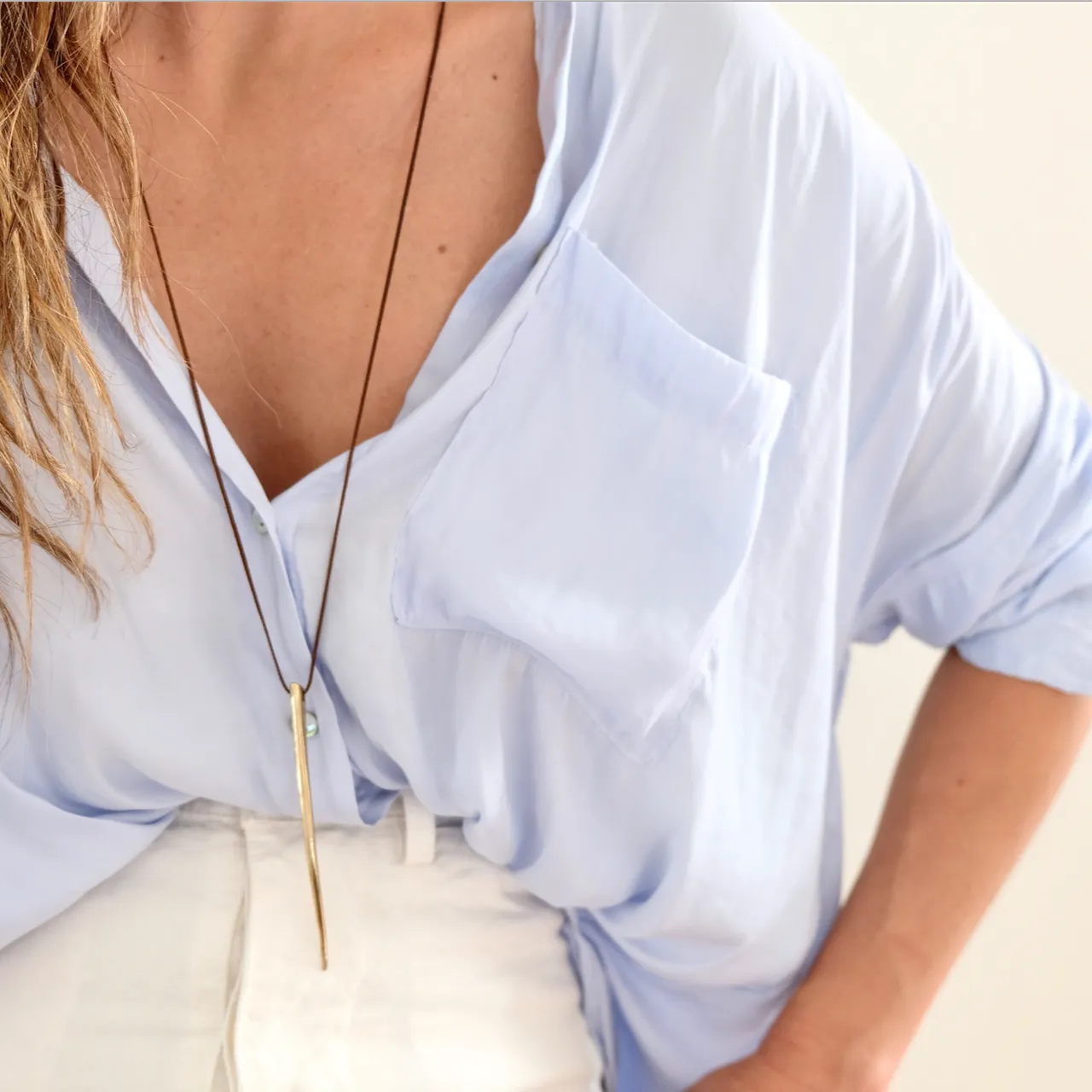 A Horn Necklace - 14K Gold Plated