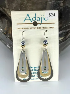Adajio Earrings-Multi tone layered teardrop