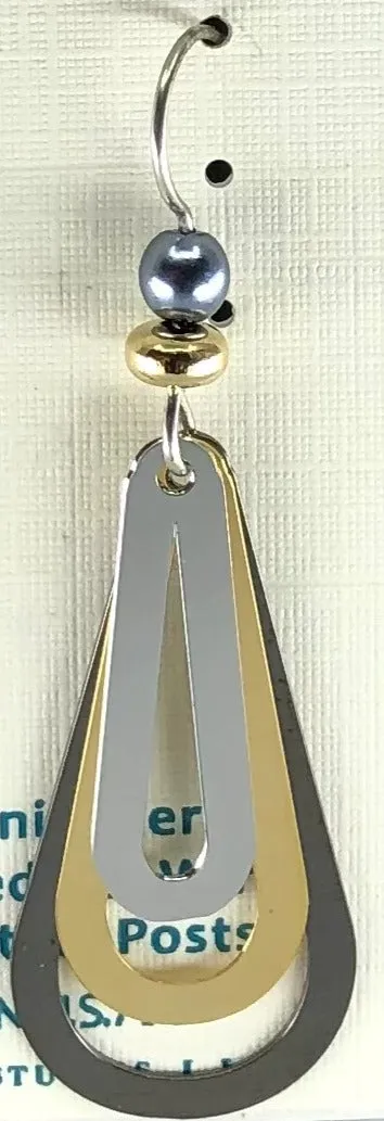 Adajio Earrings-Multi tone layered teardrop