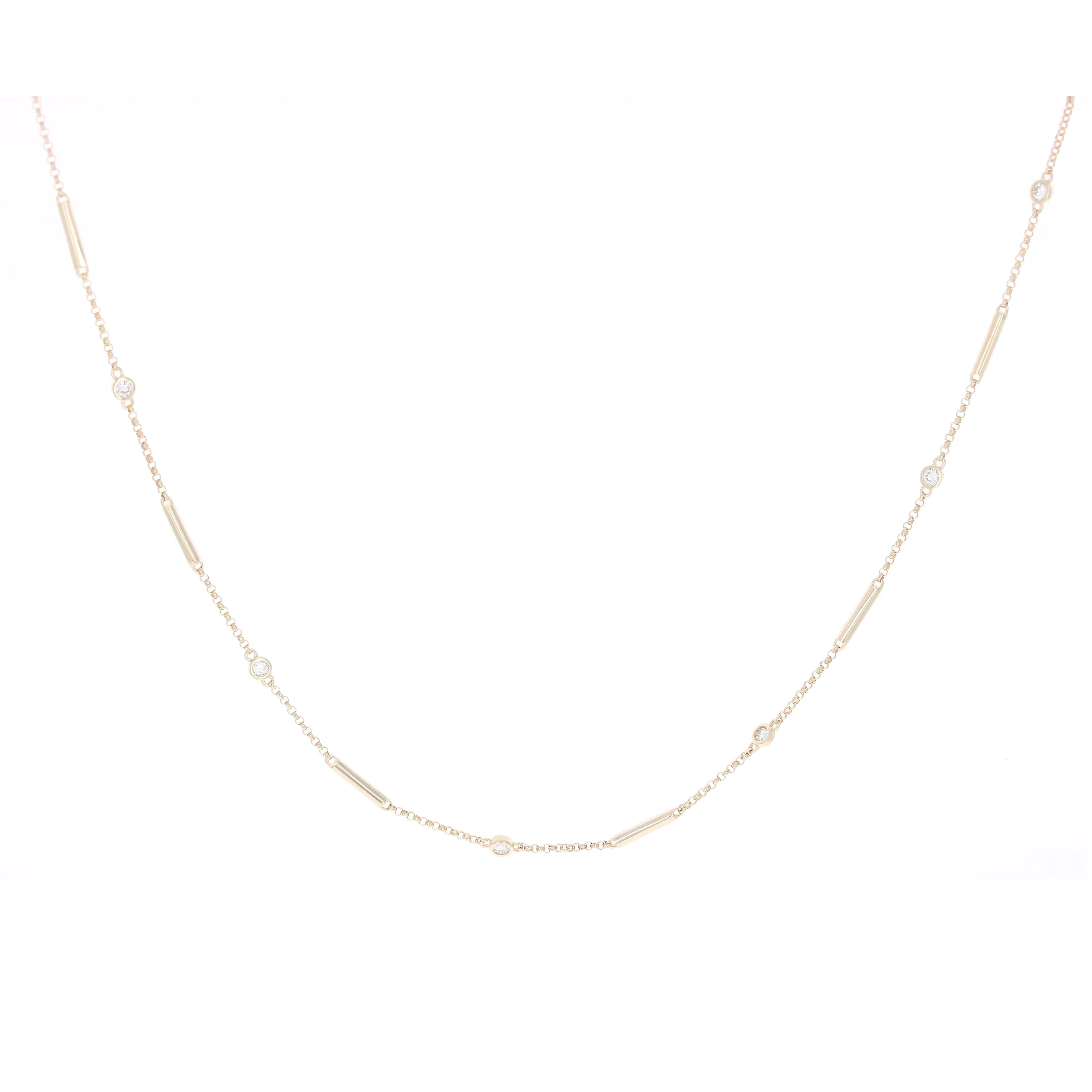 Alternating Bars and Diamonds by the Yard Necklace