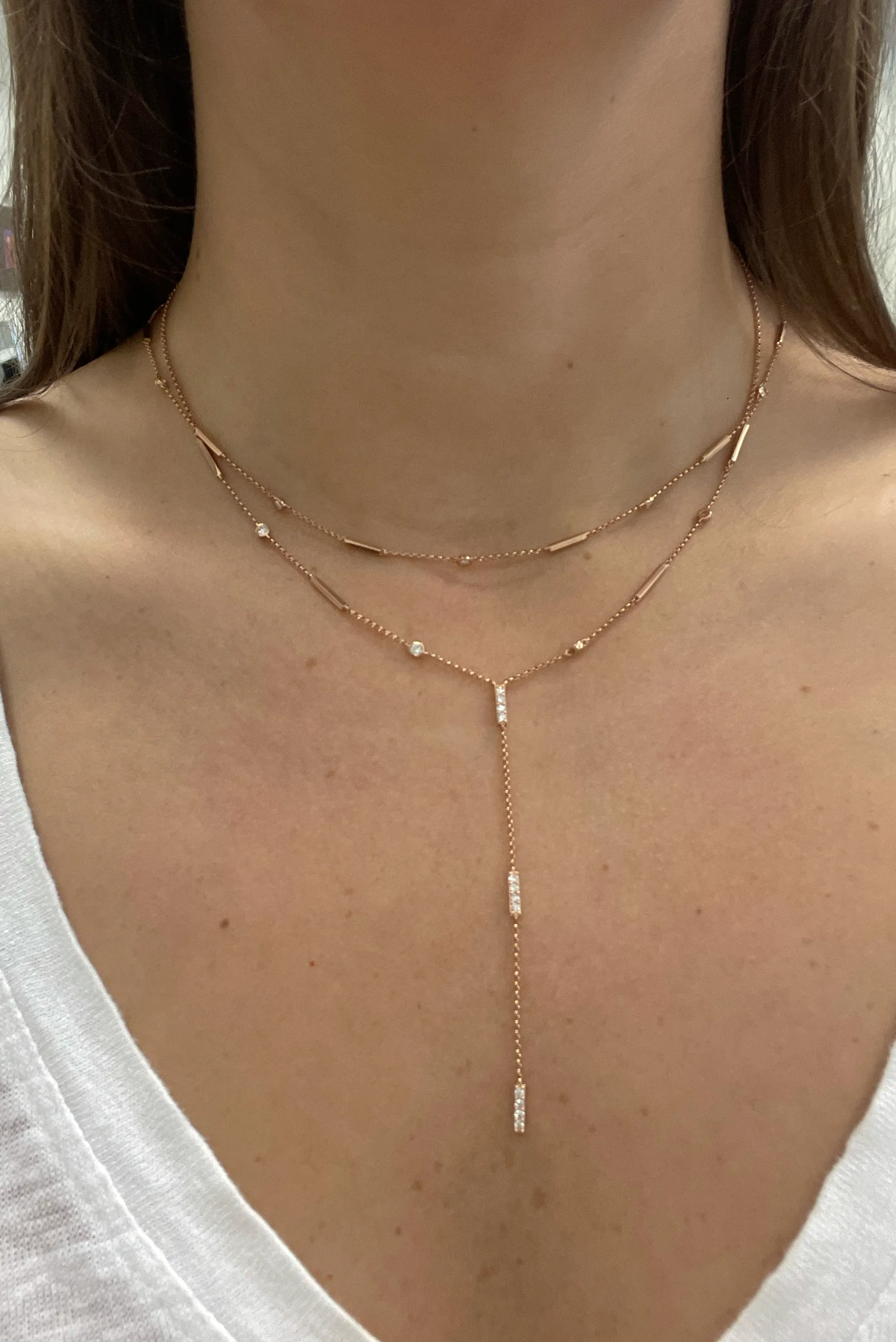 Alternating Bars and Diamonds by the Yard Necklace