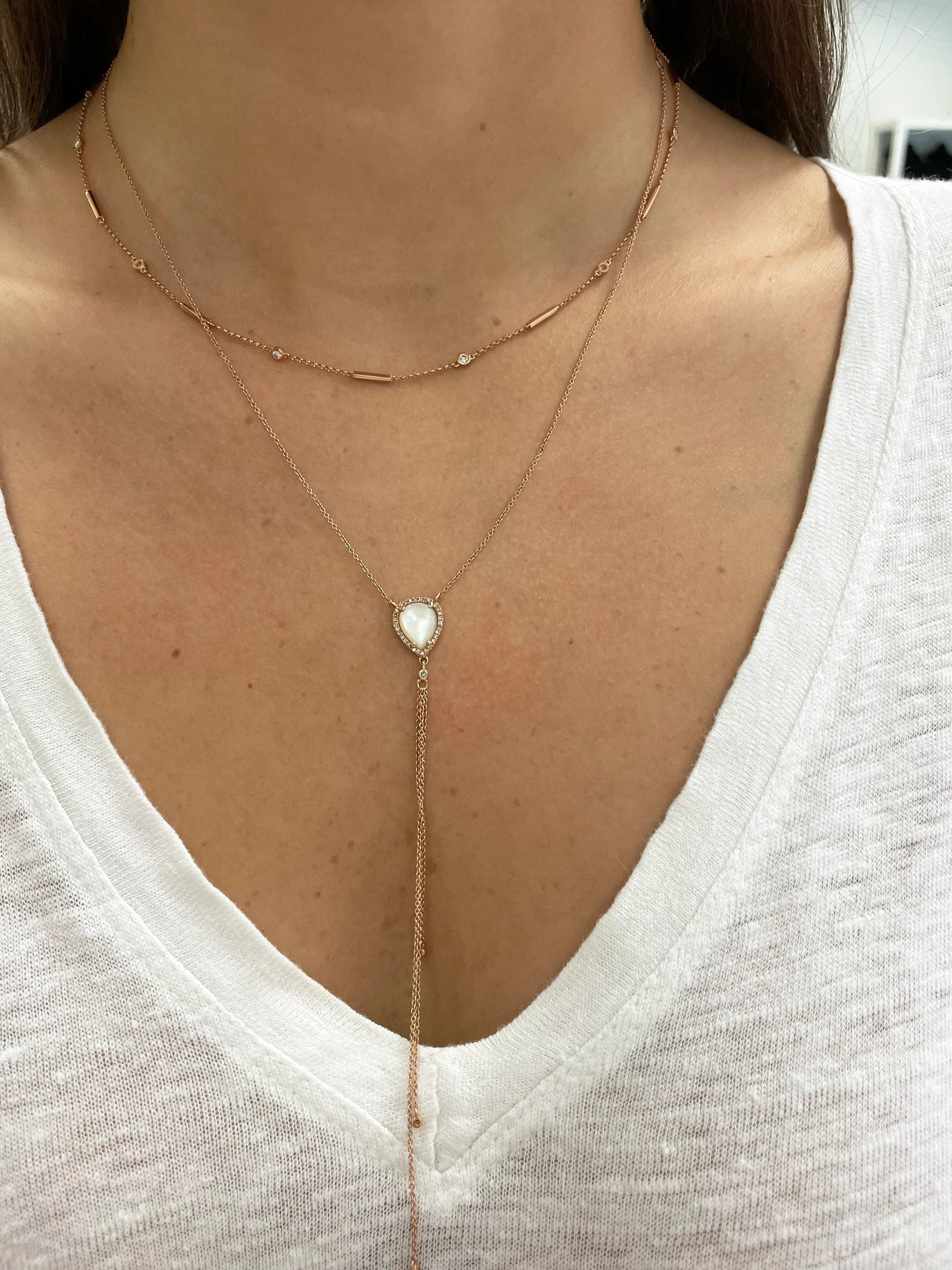 Alternating Bars and Diamonds by the Yard Necklace