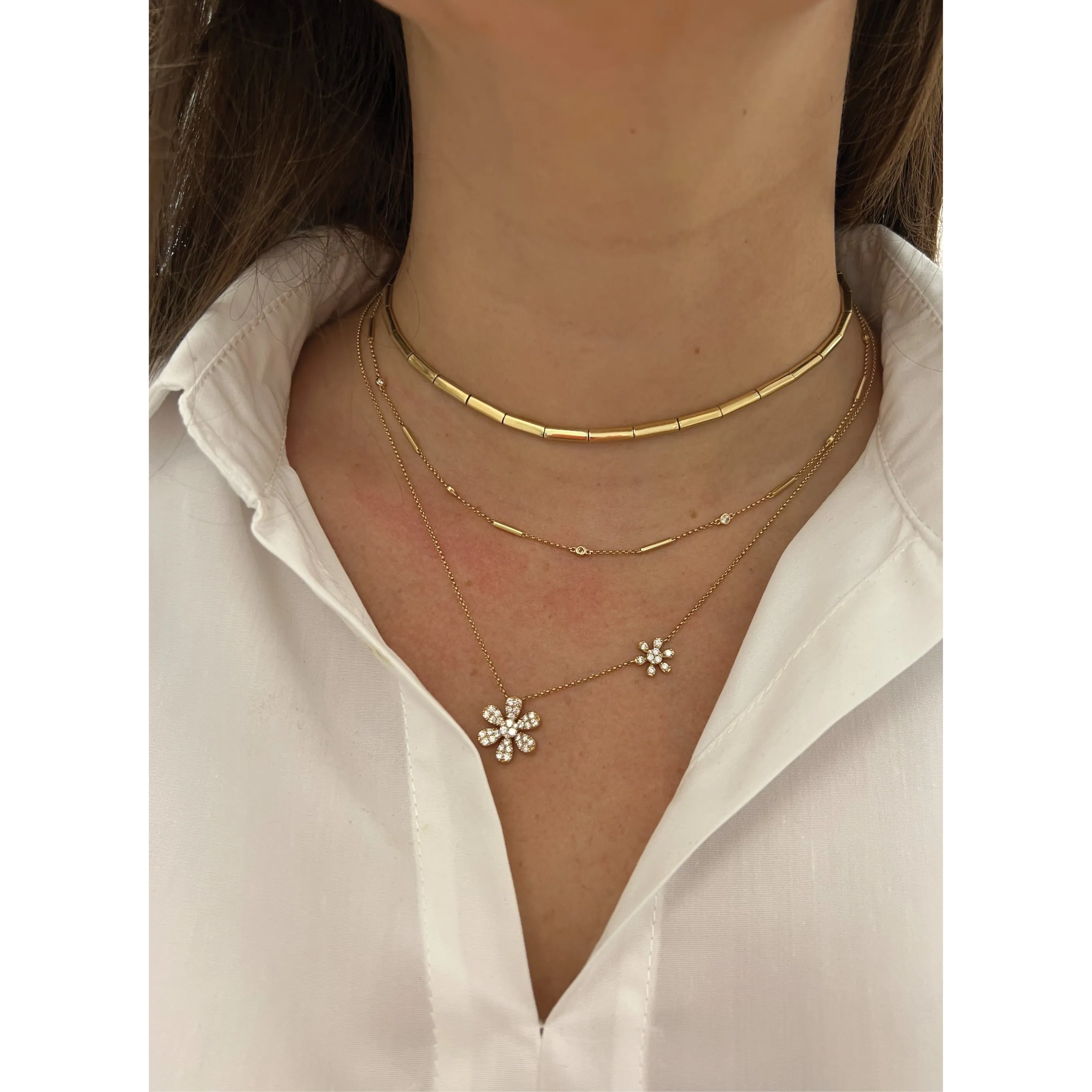 Alternating Bars and Diamonds by the Yard Necklace