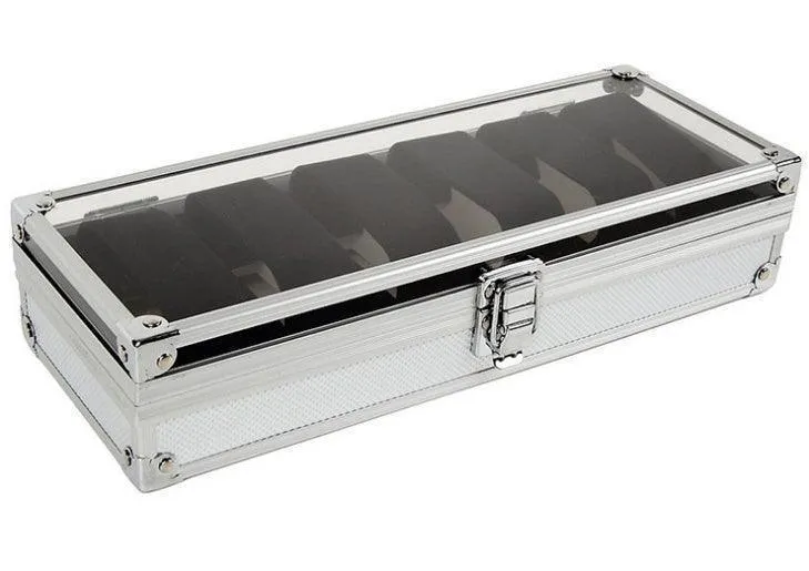 Aluminum 6 watches jewelry box