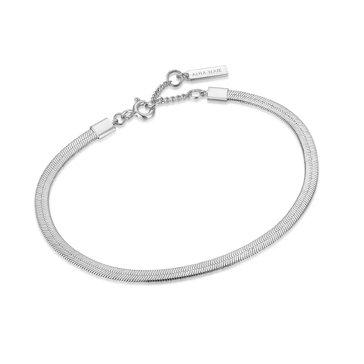 Ania Haie Silver Flat Snake Chain Bracelet