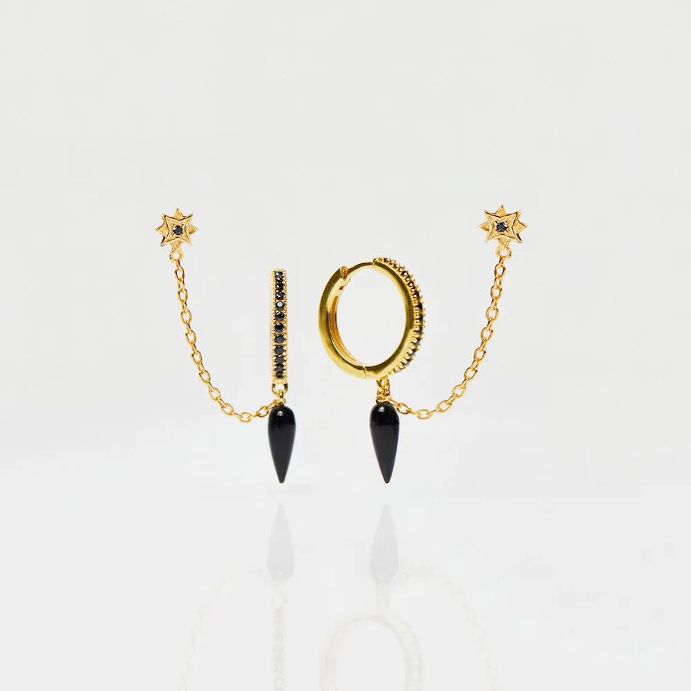 Anita Rani Shakti Black Onyx Enchanted Chain Earring