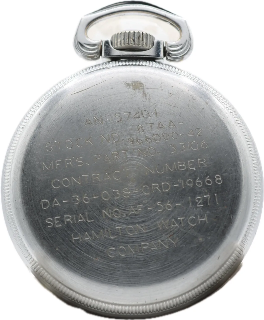 Antique 16S Hamilton 24 Hour Dial G.C.T. Military Mechanical Pocket Watch 4992B