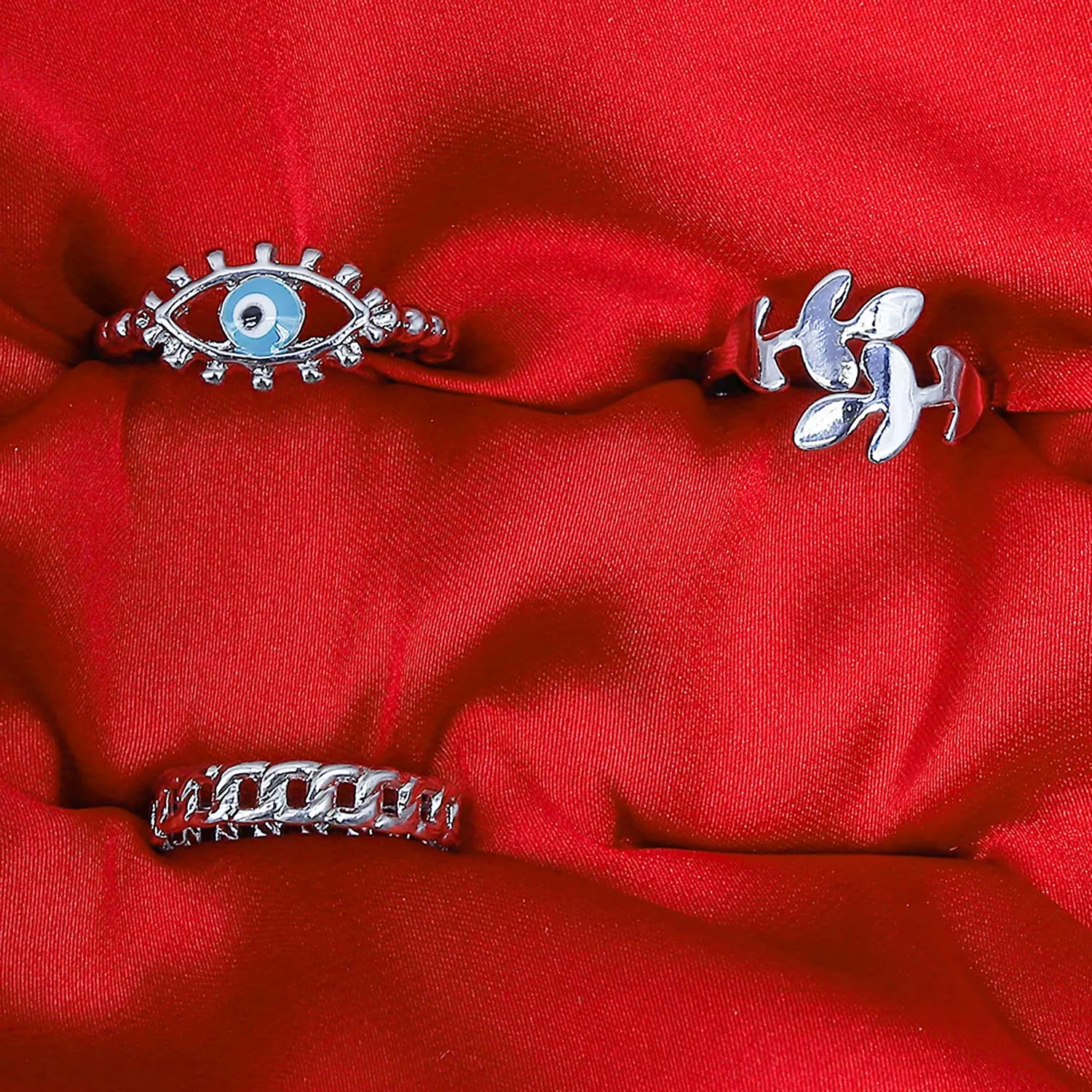 Aqua Eye Earing Set Of Rings 3 Pcs (50116)  - Fluffy