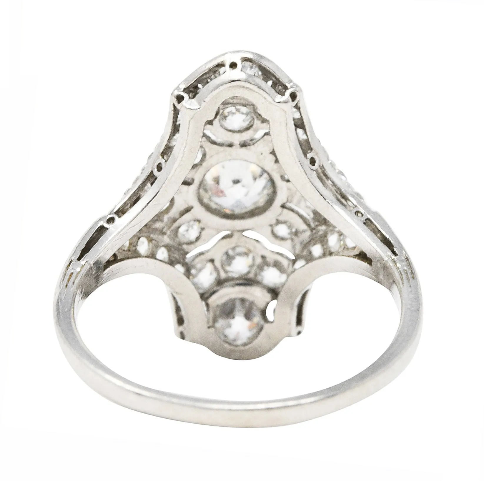Art Deco 1.23 CTW Diamond Platinum Dinner Ring